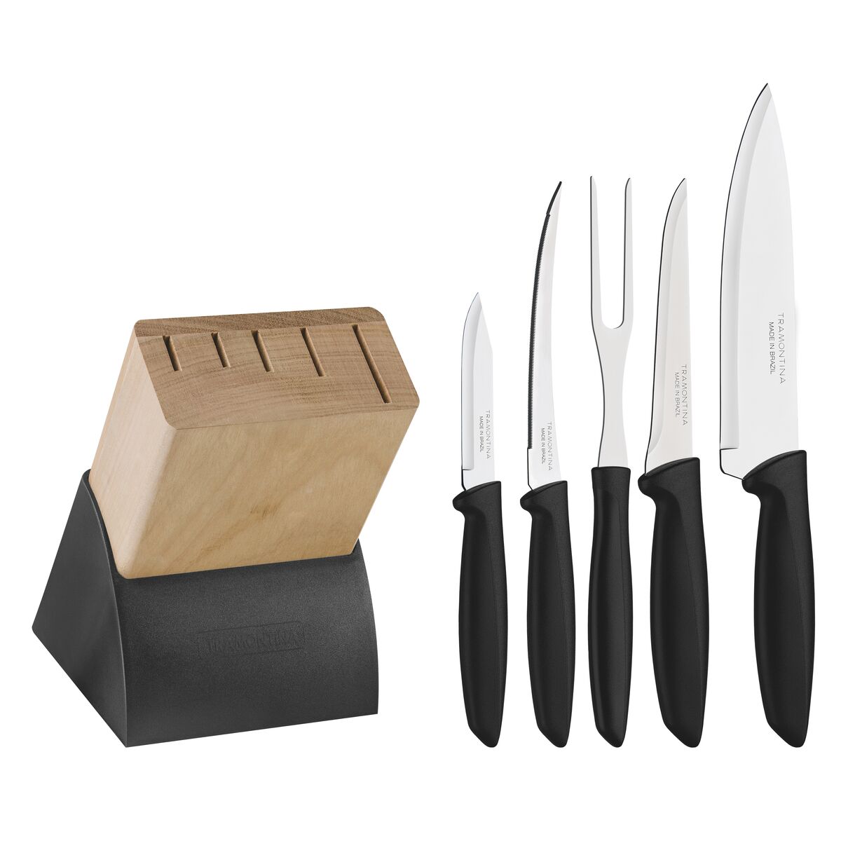 SET DE CUCHILLOS TRAMONTINA 6 PIERZAS MADERA