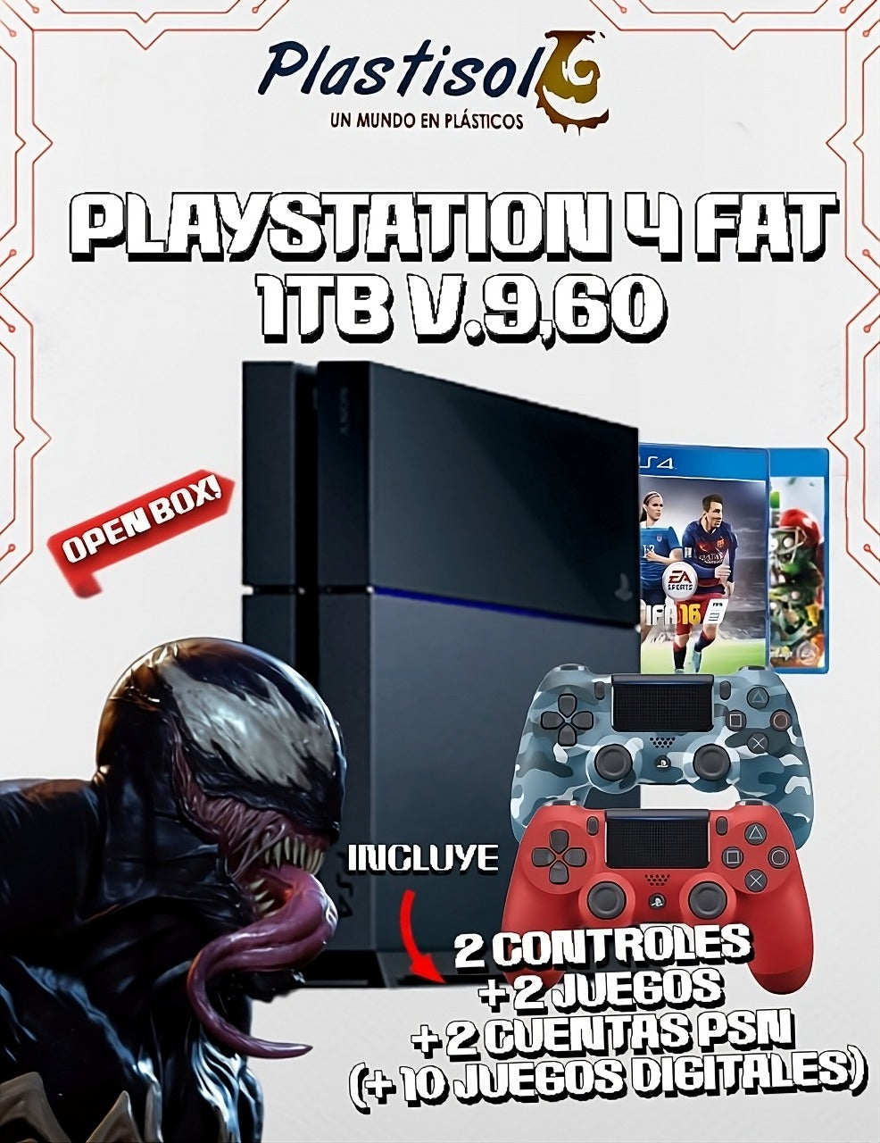 🎮 PlayStation 4 FAT 1TB – Versión 9.60 | Open Box