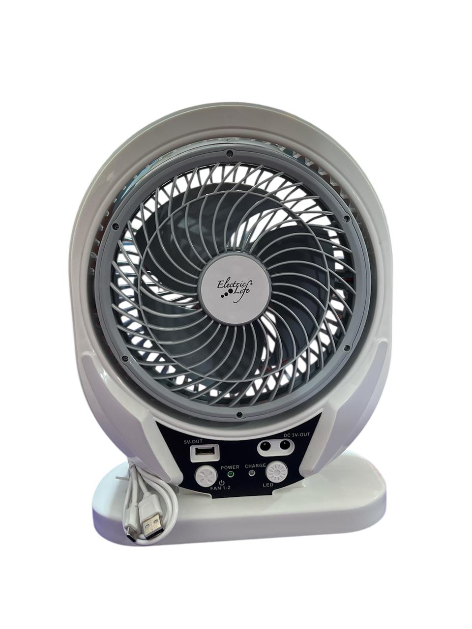 VENTILADOR DE 8" ELECTRIC LIFE RECARGABLE