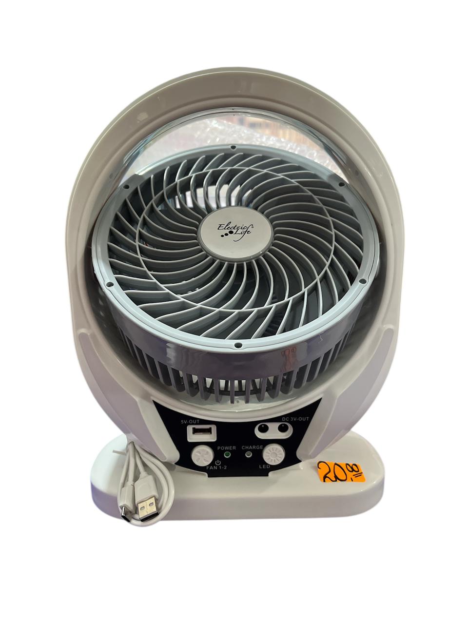 VENTILADOR DE 8" ELECTRIC LIFE RECARGABLE