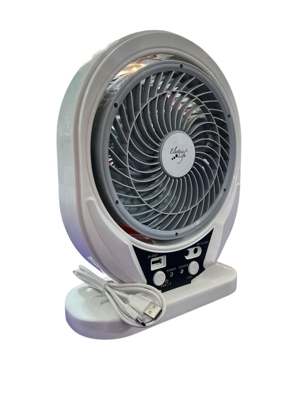 VENTILADOR DE 8" ELECTRIC LIFE RECARGABLE