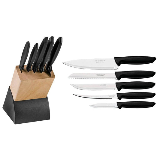 SET CUCHILLO TRAMONTINA BASE MADERA